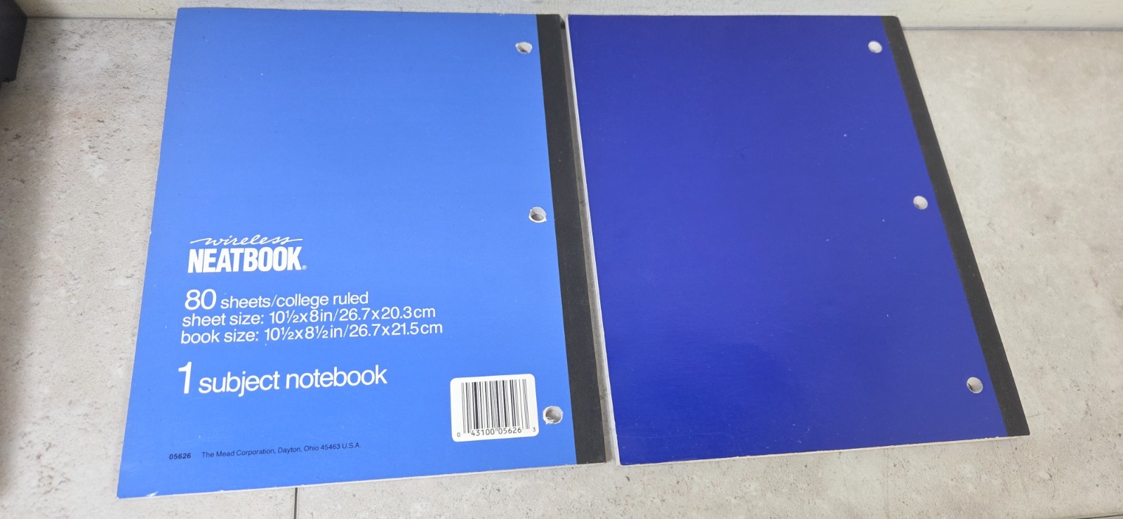 Mead LOT (4) 3X 05626 – 1X 05222 Neatbook 80-Page 8 x 10-1/2-Inch College-Ruled