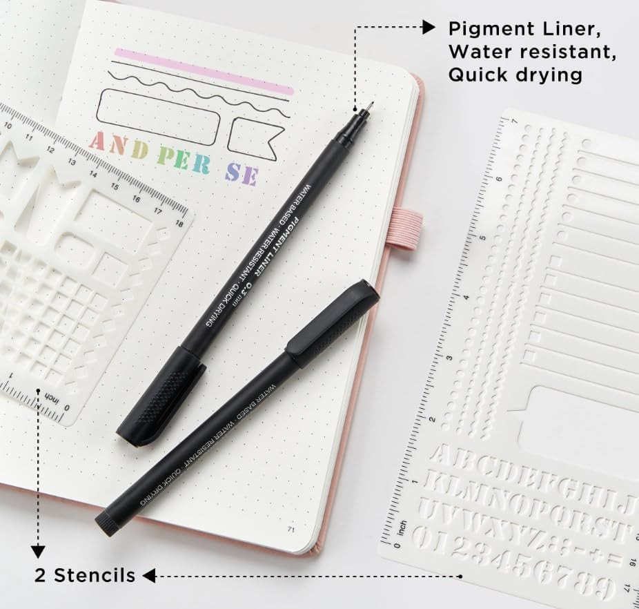 Bullet Dotted Journal Notebook, A5 Leather Hardcover, 176 Numbered Pages 100GSM