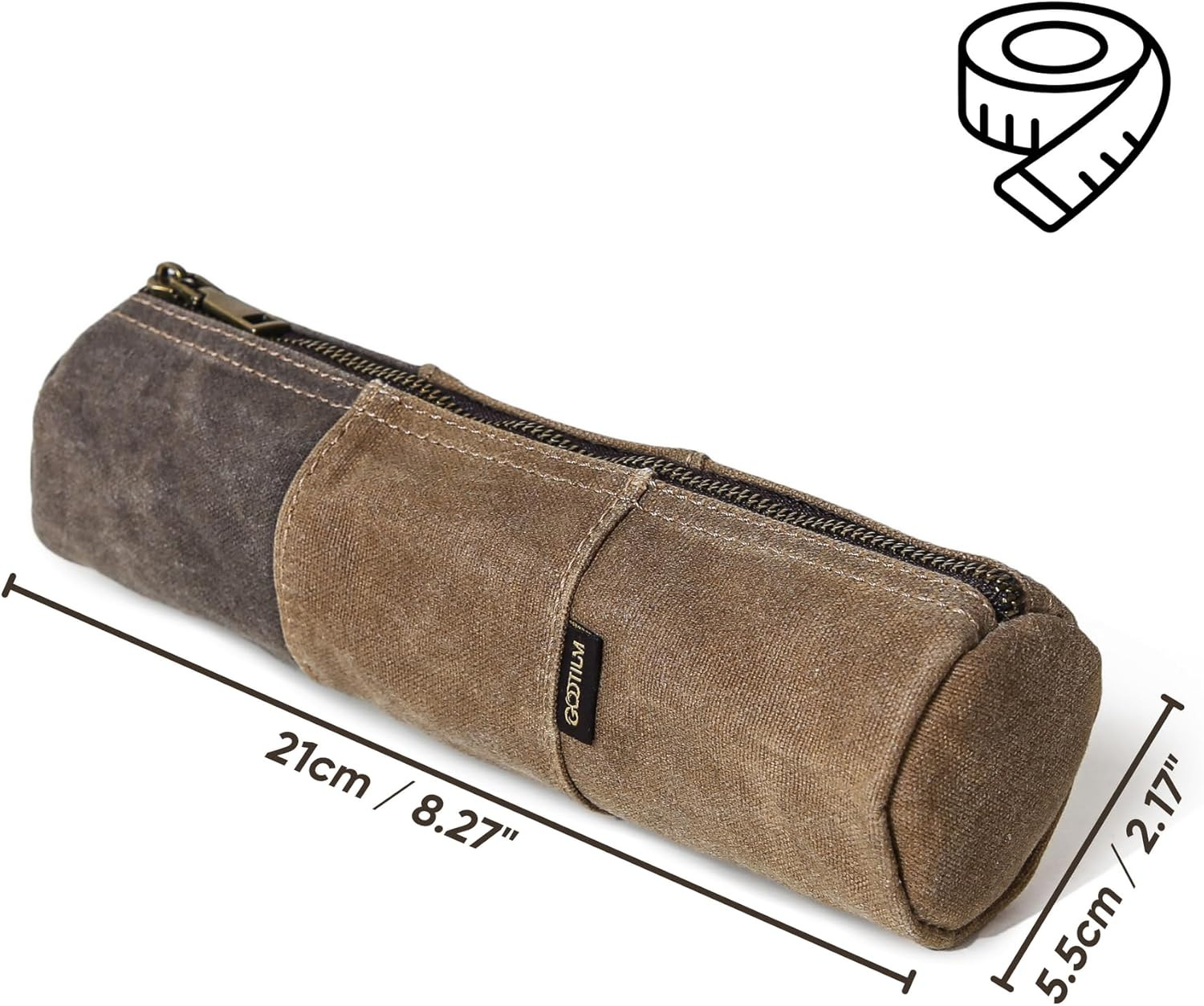 Waxed Canvas Stationary Organizer Set – 2 Zipper Pouch and Pencil Case