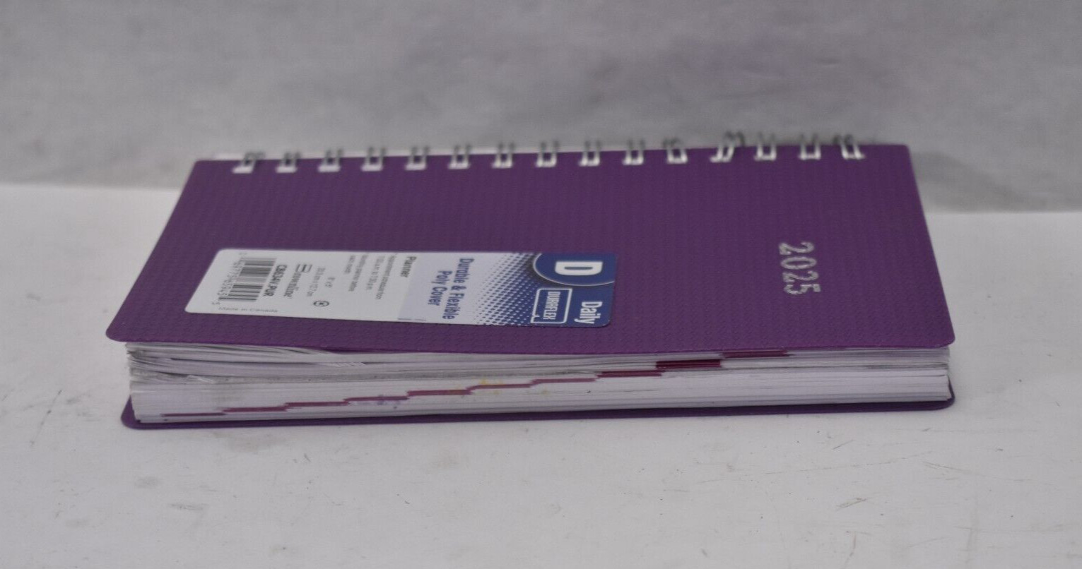 Duraflex Daily Durable & Flexible Poly Cover Planner 2025 Purple Cover