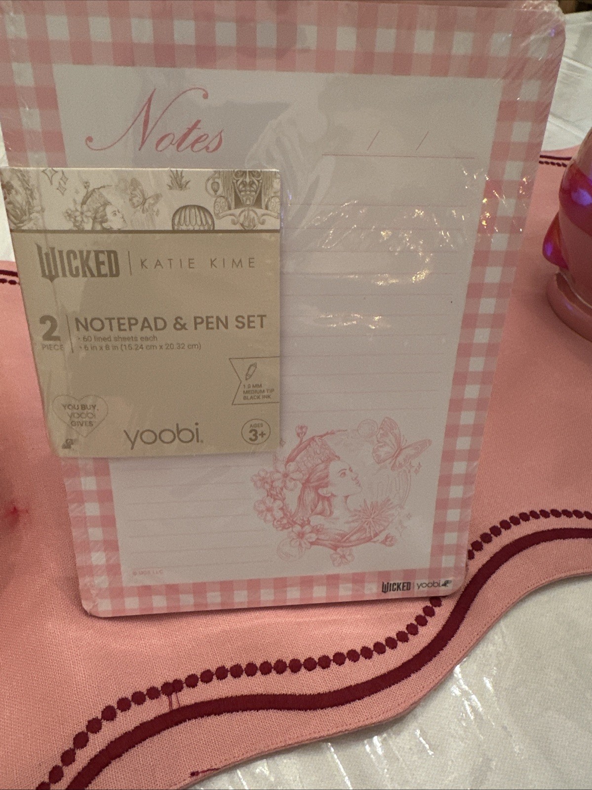 Wicked Paper Lot Yoobi Glinda Elphaba New Target Notebooks Pen Sealed Pink Green