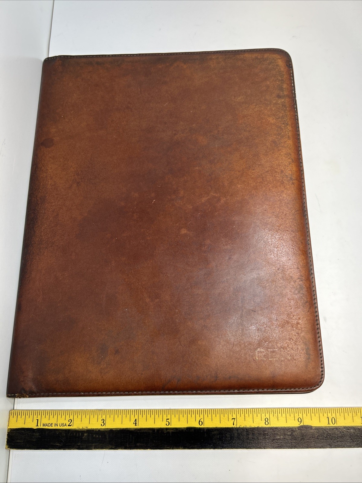 Bosca Leather Portfolio Padfolio Organizer USA Made 9×12″ Brown Notebook Vtg
