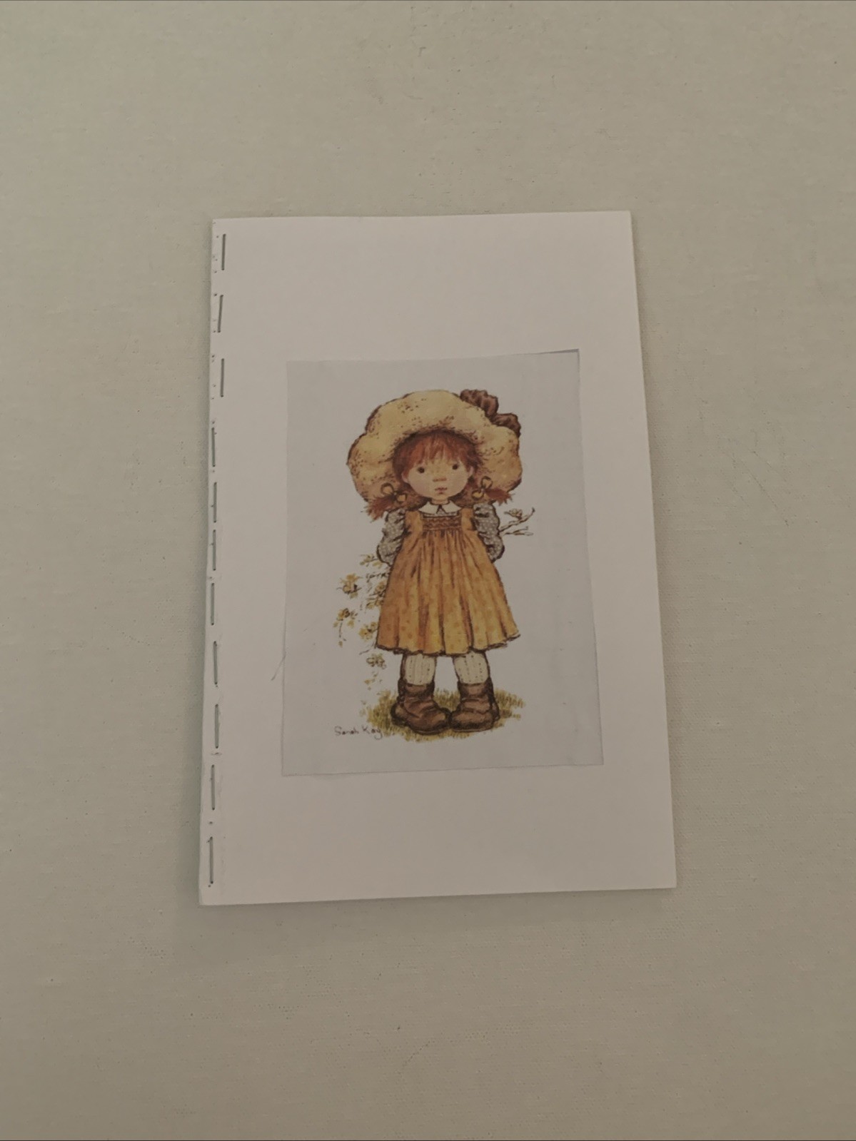 Handmade Upcycled Paper Journal Notebook Cute Country Girl 1 Set