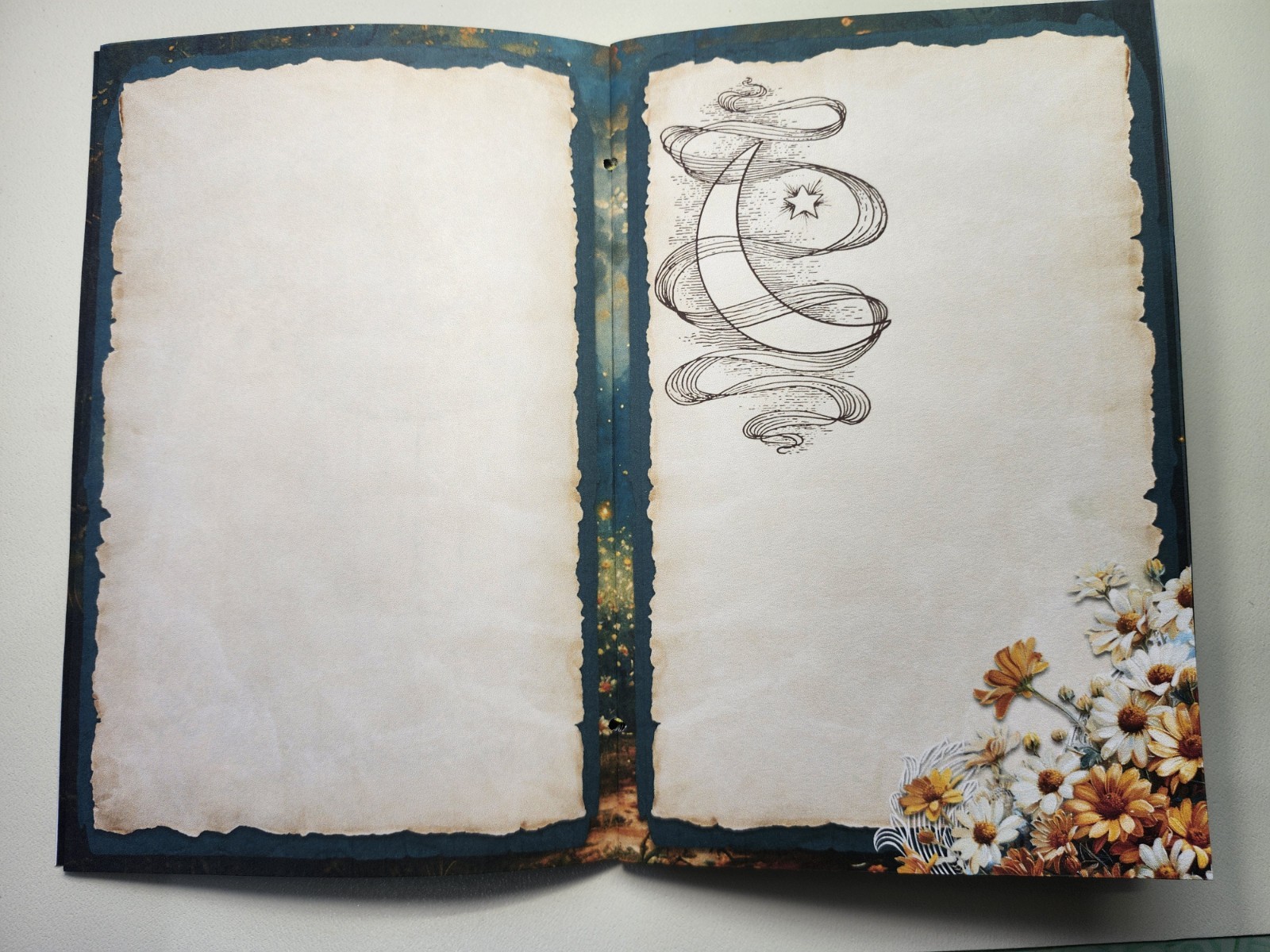 Junk Journal Blank Booklet “A SUMMER HAUNTING” Ghost HANDMADE LG 8.5″x5.5″ 40pg