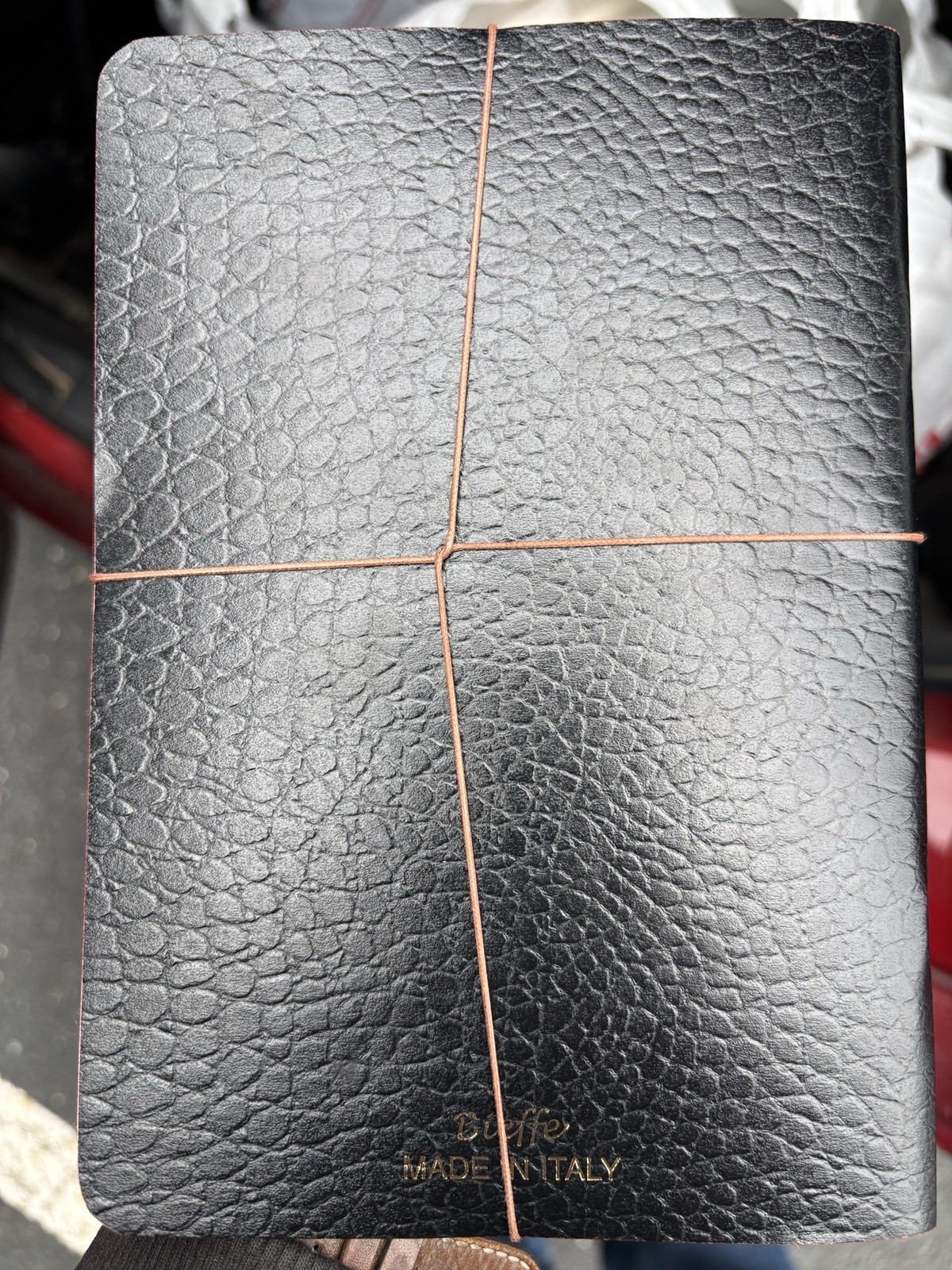 Bieffe Italian Handmade 3-Pack Leather Journals, Softcover, Lined, Black