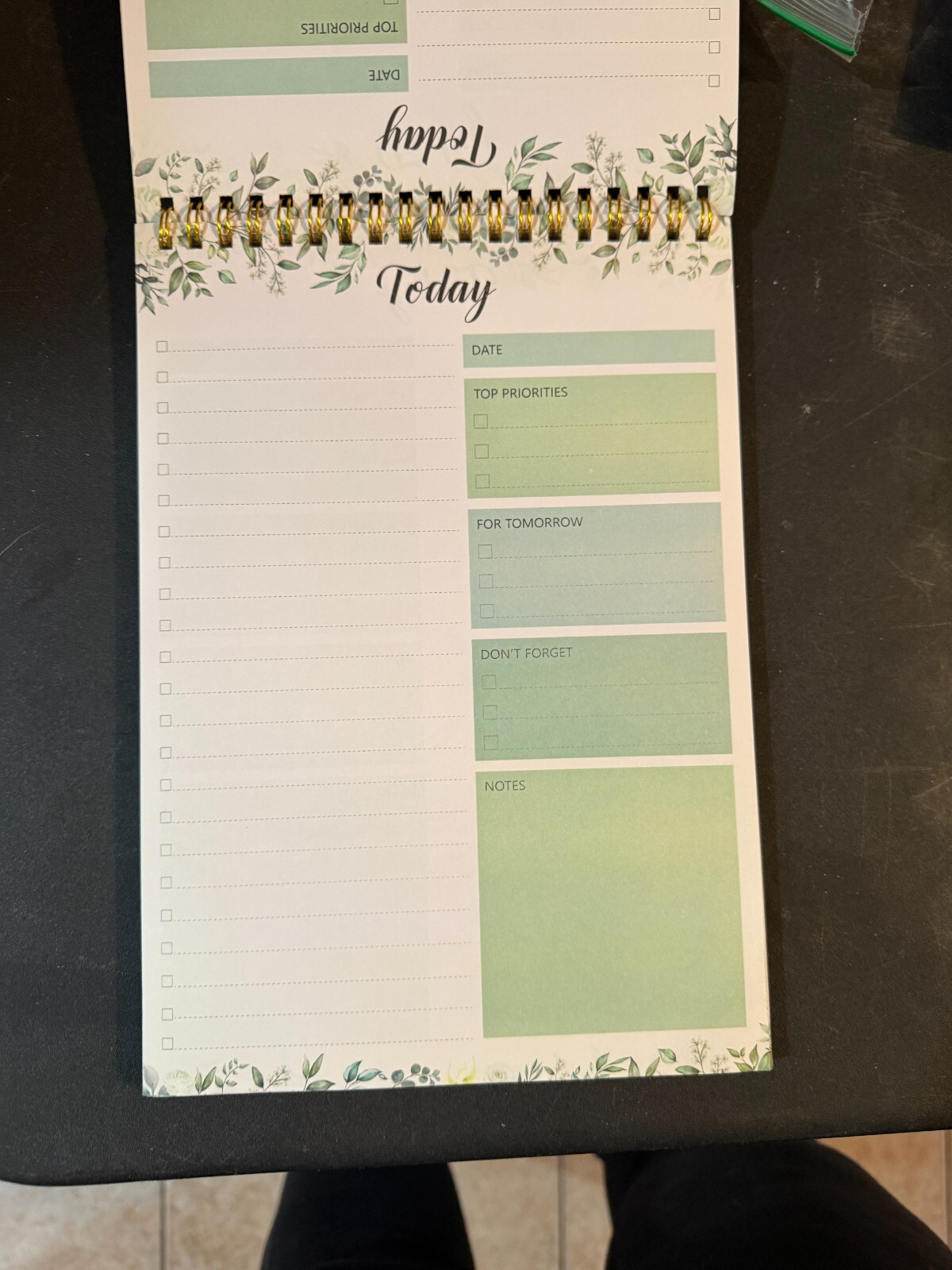 Ivy Floral To Do Spiral 80 Page Goal Notepad (159)