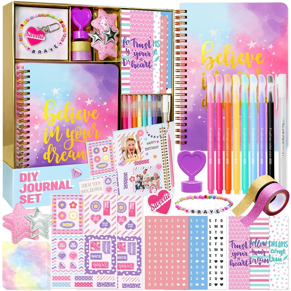 DIY Journal Kit for Girls – 200+PCS Teen Tween Girl Gifts Trendy Stuff, Stock…