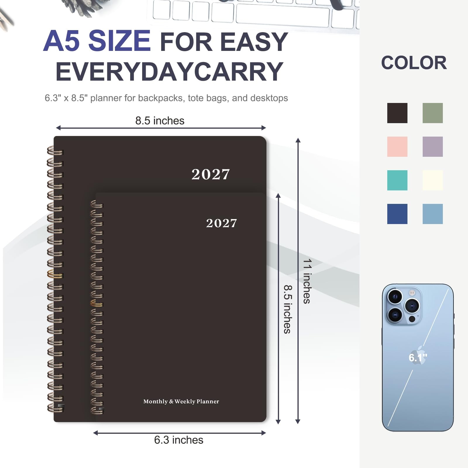 2027 Planner, Weekly And Monthly Calendar Planner Book, Jan 2027 – Dec 2027