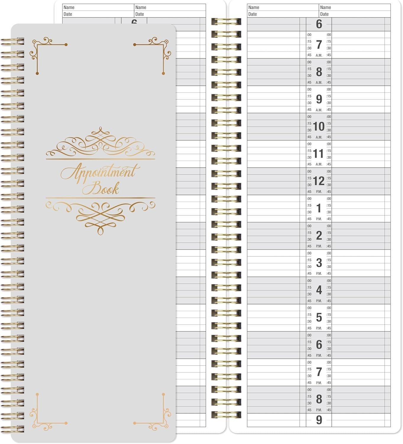 Salon Appointment Books 11.5×4.7 Inch Twin-Wire Binding for Hair Stylist
