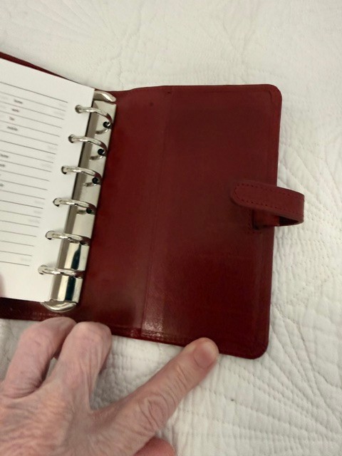 Vintage Coach Red Leather Address/Journal Notebook with Tabs 4 1/2″ X 6″ 6 Rings