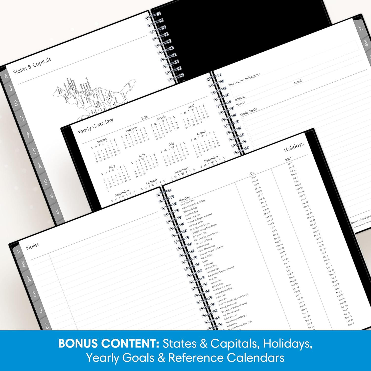Weekly and Monthly Academic Year Planner Calendar, July – June, 8″ X 10.875″, Fl