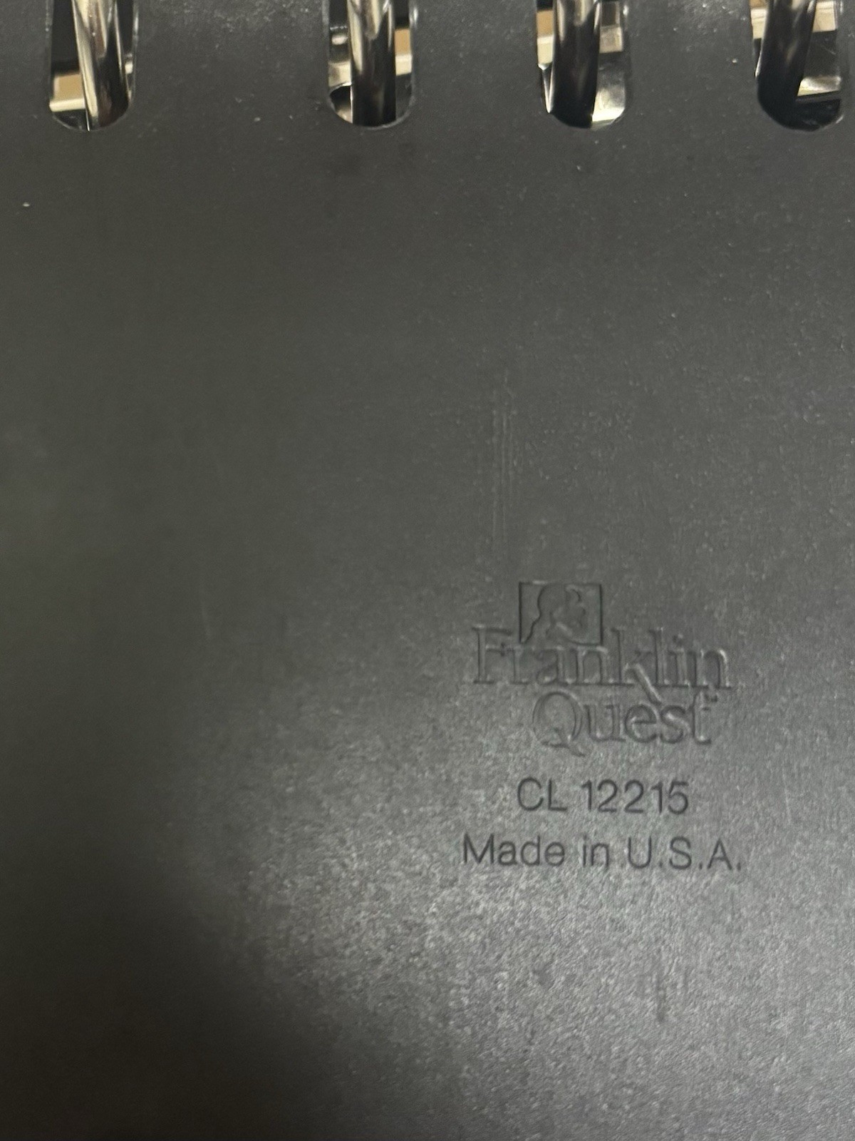 Franklin Quest Black Verona Leather Zip Organizer Planner 7 Ring Binder Vtg 90’s