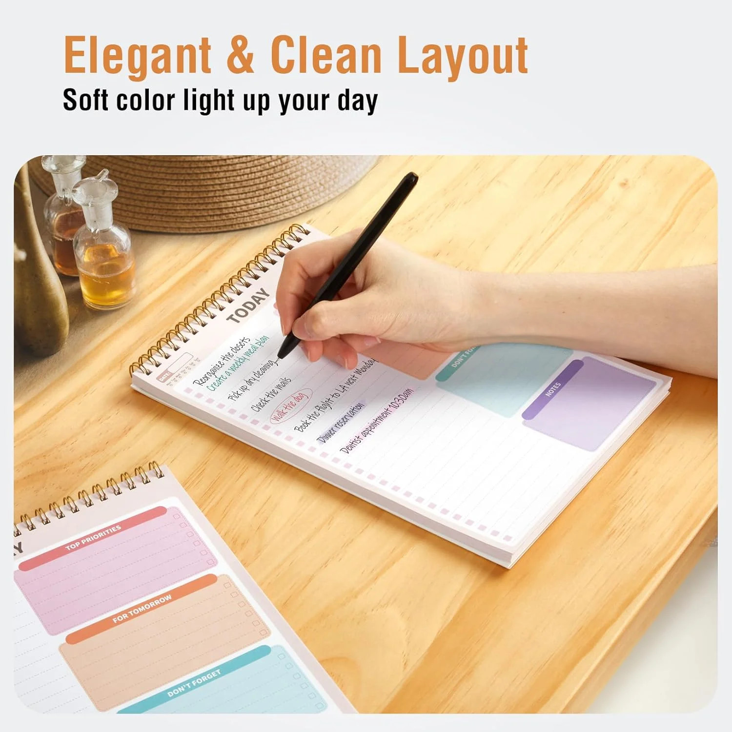 (6.5 x9.8), To Do List Notebook for Work, Undated Daily Planner Organizer for Ta