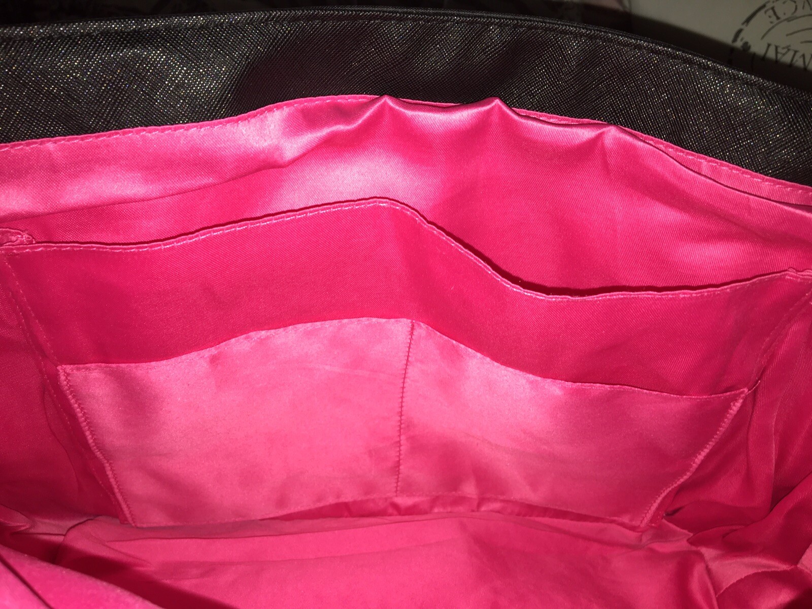 *NEW CREATE 365 MAMBI HAPPY PLANNER NYLON TOTE BLACK WHITE STRIPES HOT PINK*