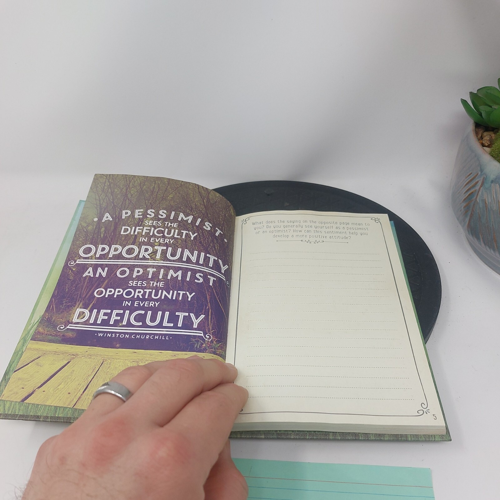 Guided Positivity Journal by 5 inches X 8 inch The Grass is Green Enough UNUSED