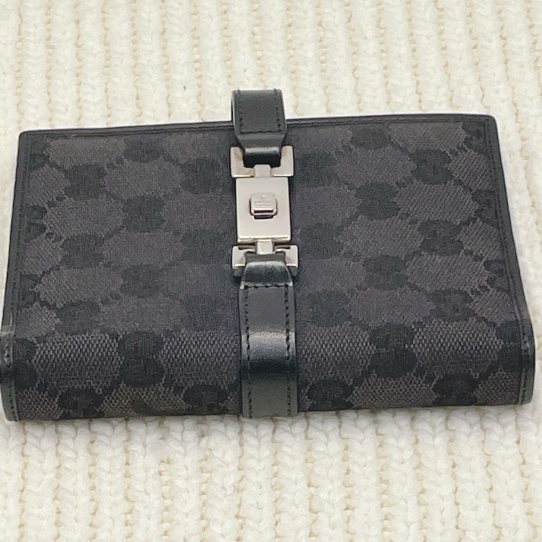 GUCCI Jackie Agenda Planner Notebook Cover GG Canvas Black Silver 6 Ring Japan