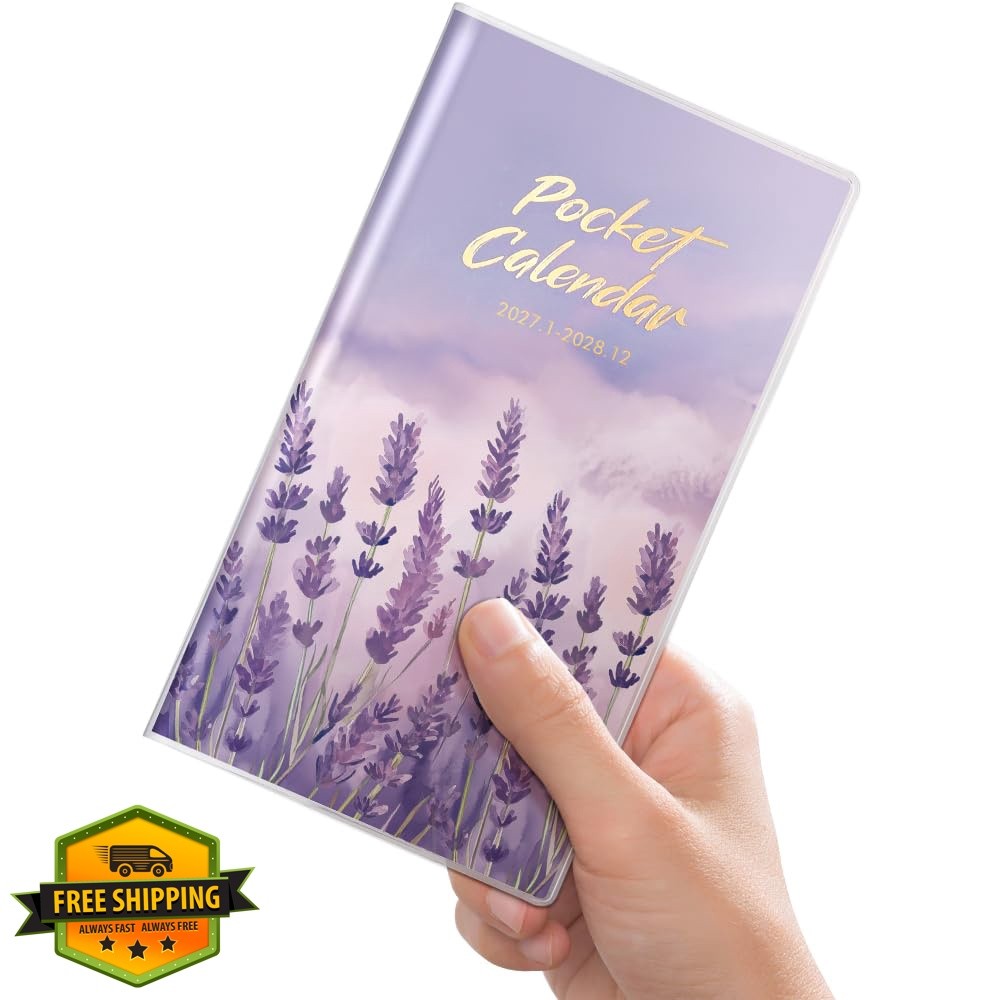 molekaus Pocket Planner 2027-2028 Lavender 3.5×6.5″