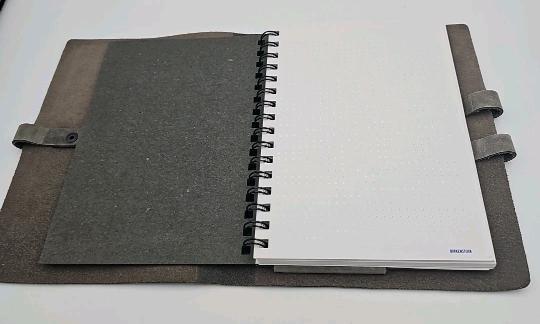 Birenstock Grey Leather Planner/Paper/Journal 9 1/2″x7″ Refillable And Keychain