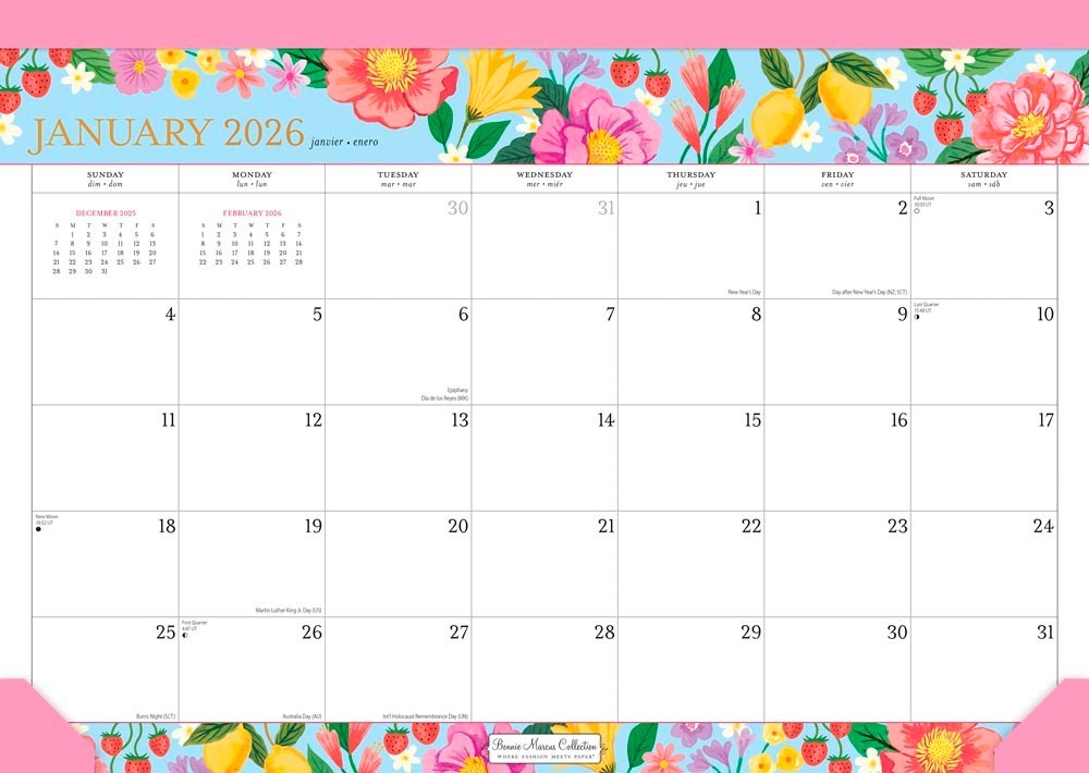 Bonnie Marcus OFFICIAL | 2026 17×12 Inch Monthly Desk Pad Calendar