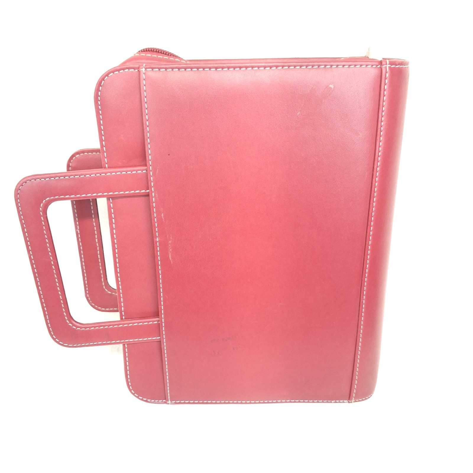FRANKLIN COVEY Red 7 Ring Planner Binder With Handles Full Zip Read