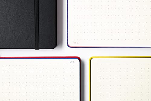 A5 Medium Bauhaus Notebook Hardcover 251 Pages Elastic Closure Expandable Pocket