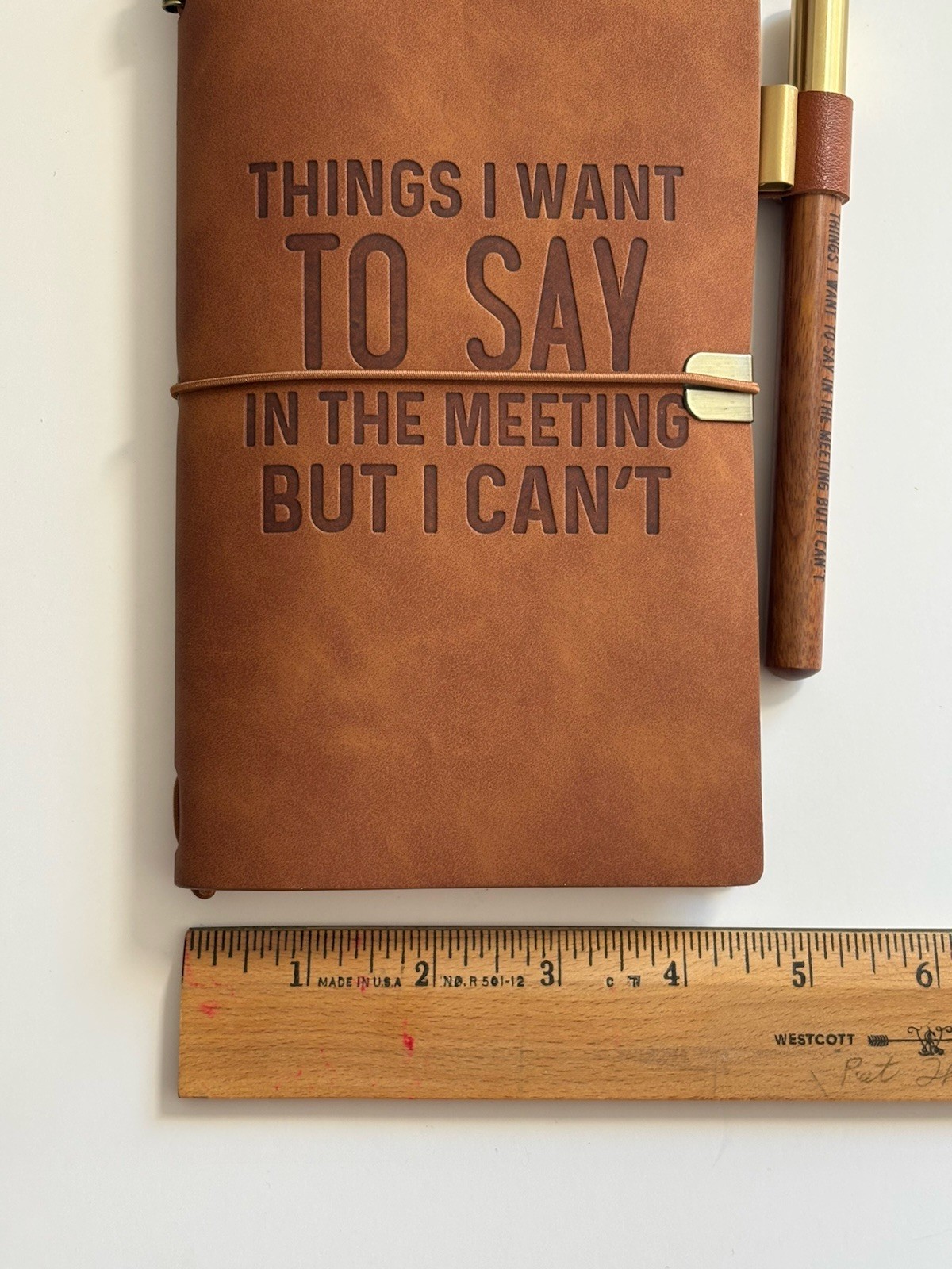 Things I Want To Say In Meeting But Can’t TN Cover Notebook Pen Clip Holder More
