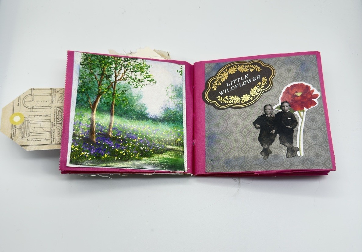 Junk Journal Celebrate Themed Medium Is PurplePaper Bags And Coffee Dyed Paper