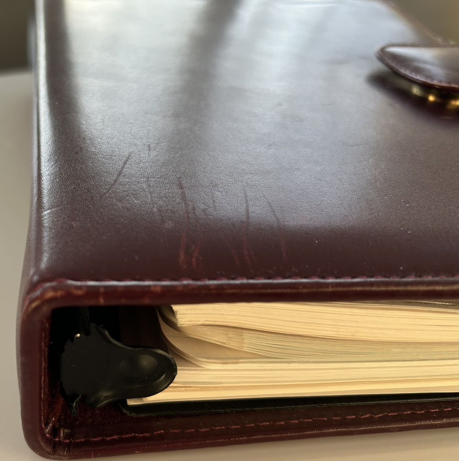 Vintage 1994 Day-Timer Brown Leather 3 Ring Planner Organizer 9.5 X 7