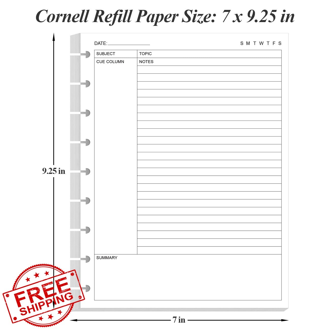 Yaridar 2-Pack 9-Disc Classic Size Cornell Notes Paper