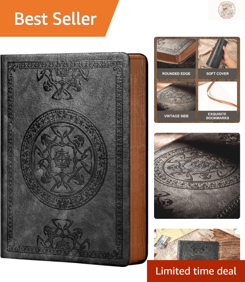 Elegant Vintage Leather Journal for Men – Soft Cover, 288 Pages, 5.7” X 8.3”