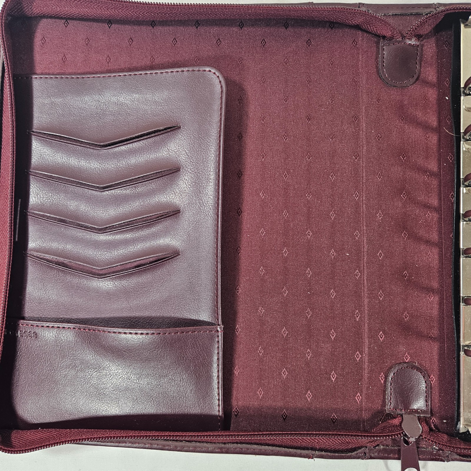 Franklin Covey Original Classic Planner Leather Zip Around Binder 7-Ring Pockets