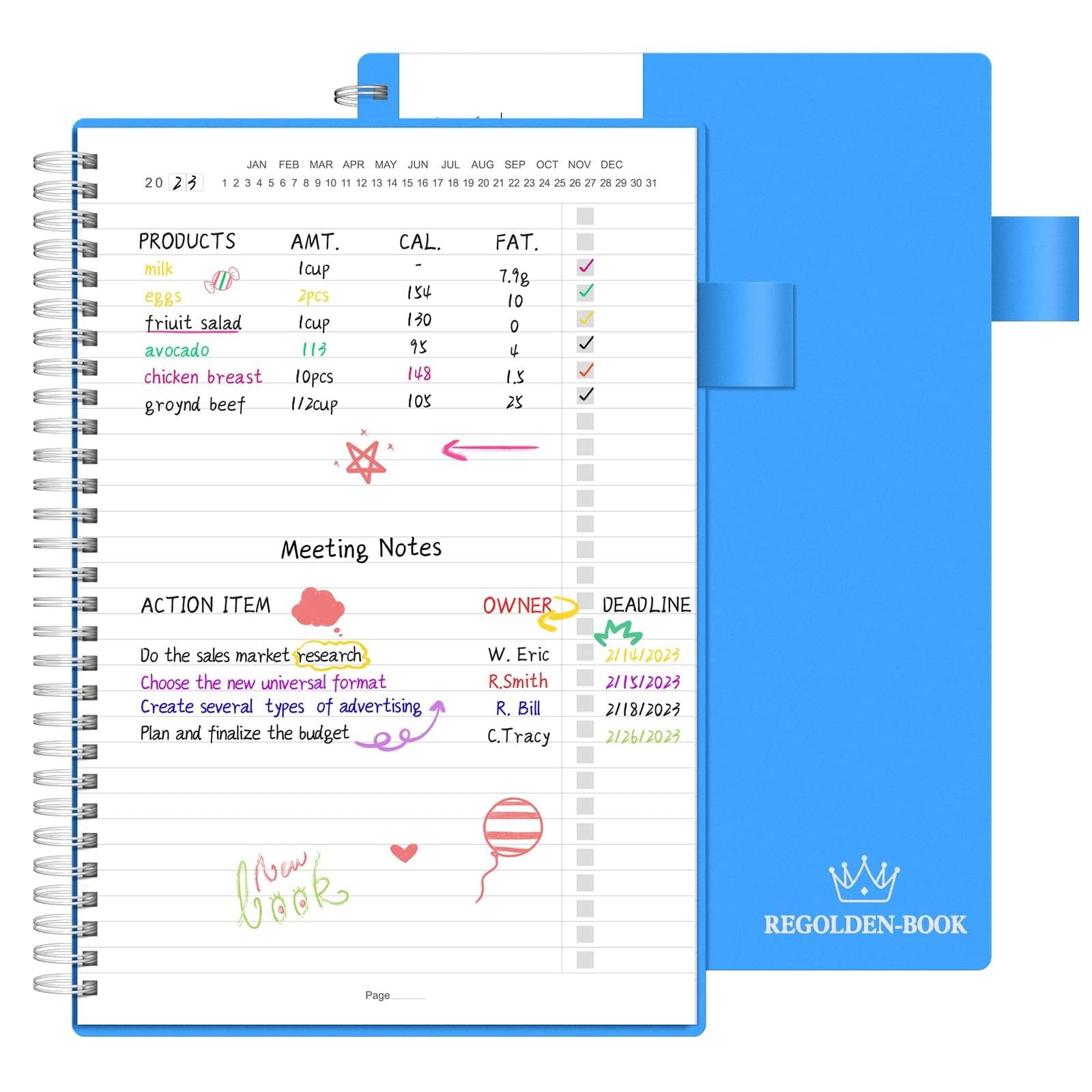 Regolden-Book To Do List Notebook, Daily Planner for Work, Project Tasks &