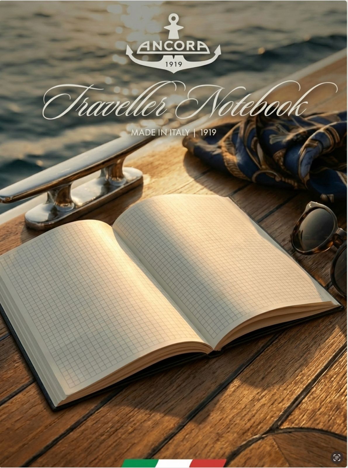 Ancora IMPERIAL BLUE Luxury ITALIAN Leather set of 3 Notebooks ( A6, A5, A4)