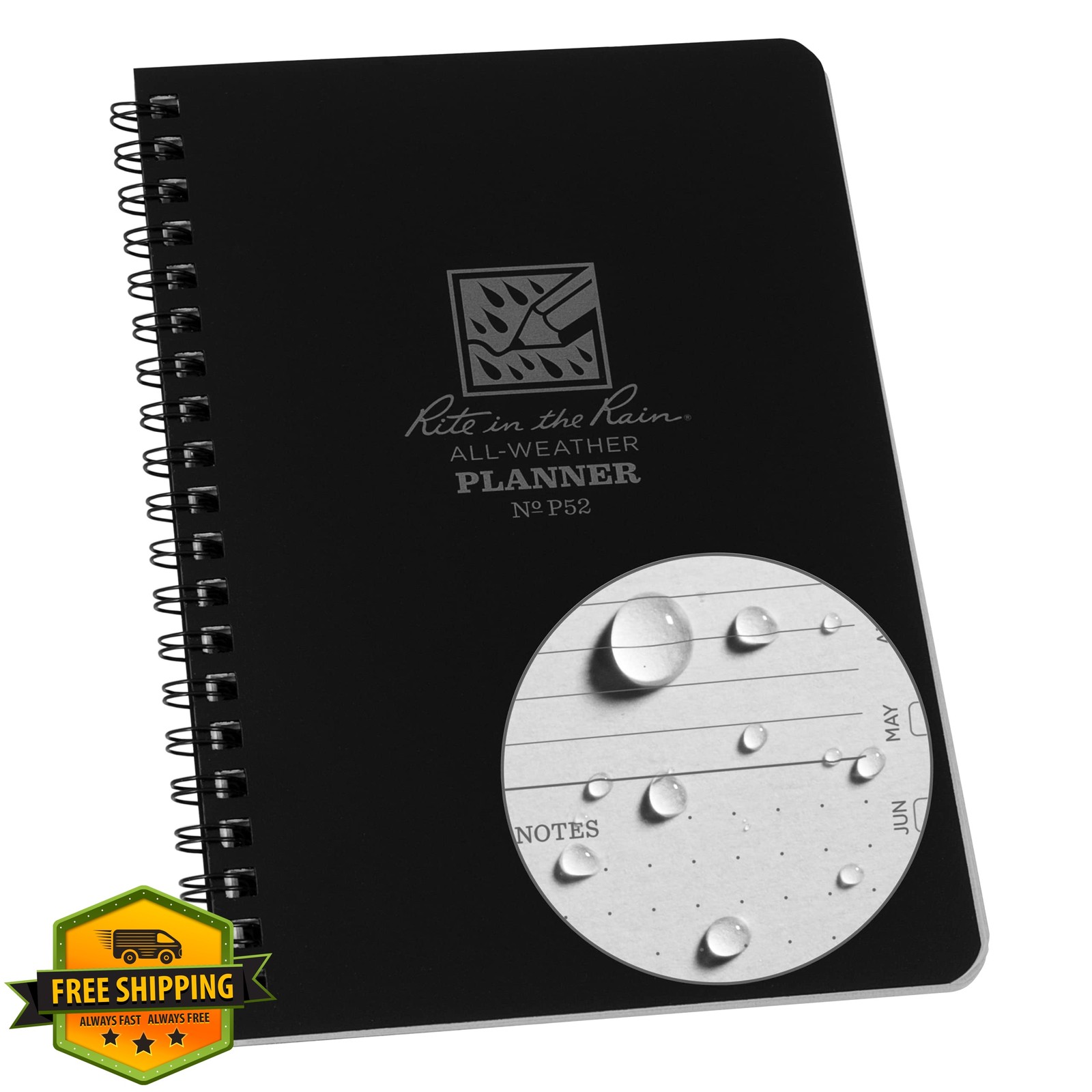 Rite in the Rain All-Weather Weekly Planner, Undated, Side-Spiral 4-5/8″ x 7″…
