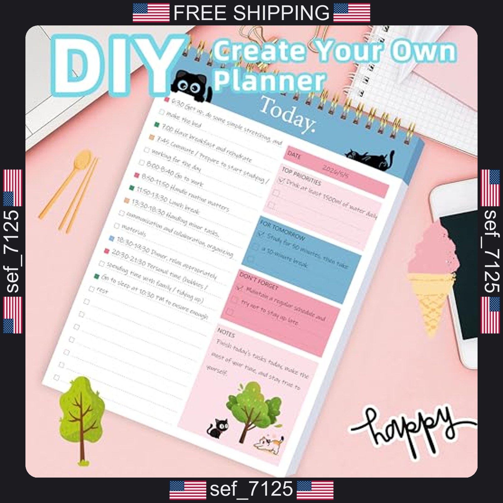 104 Pgs To Do List Notepad – Daily Planner Notepad Undated 52 Duplex-Printed