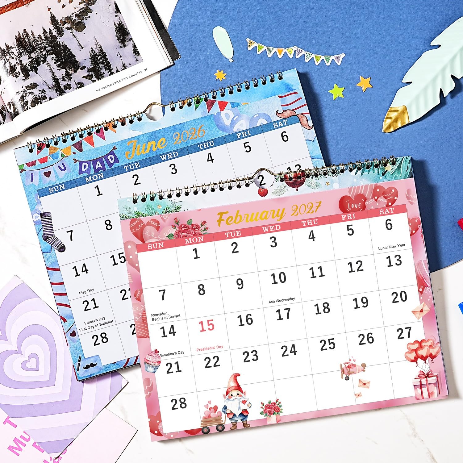 Calendar 2026-2027 – Wall 2026-2027, April 2026 – July Multicolored