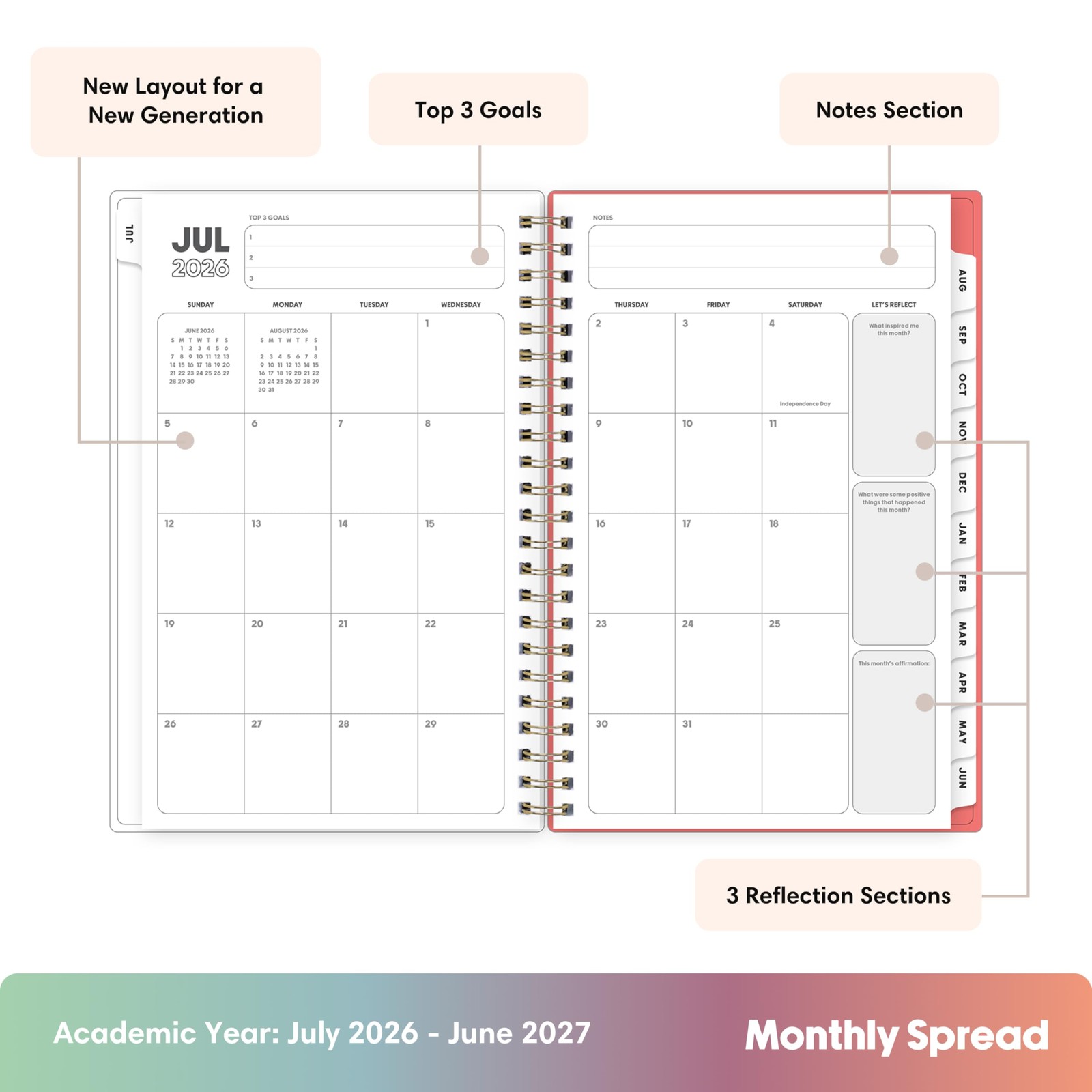 Blue Sky Gen Z 2026-2027 Weekly and Monthly 5″ x 8″, Gladys- 2026/2027