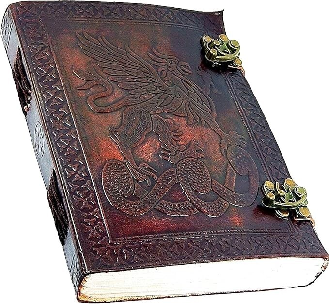 Dragon Embossed Leather Journal 6×8 Handmade Vintage Notebook 200 Lined Pages
