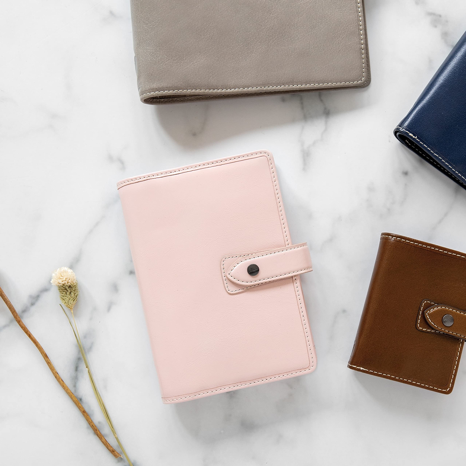 Filofax Malden A5 Organizer Pink Full Grain Buffalo Leather Weekly Planner 2024