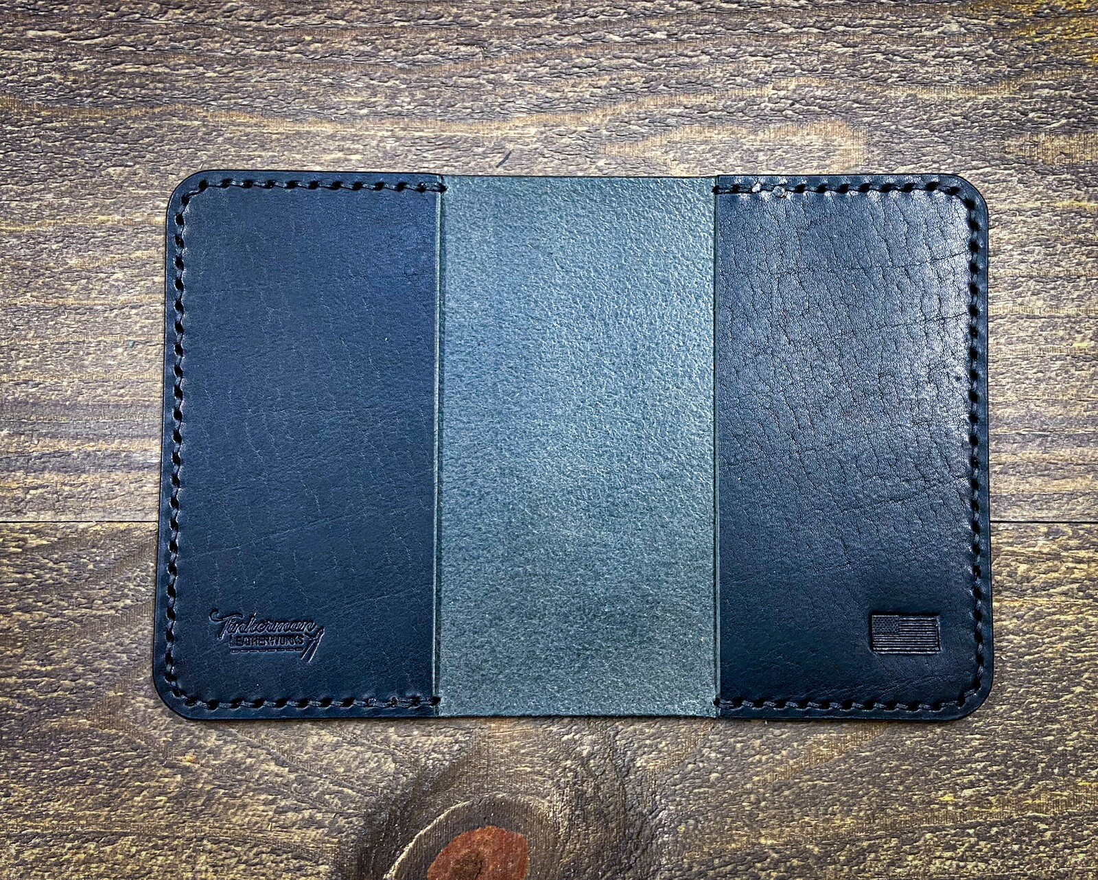 Pocket Notebook Black Leather Refillable cover with Mini Composition Book USA