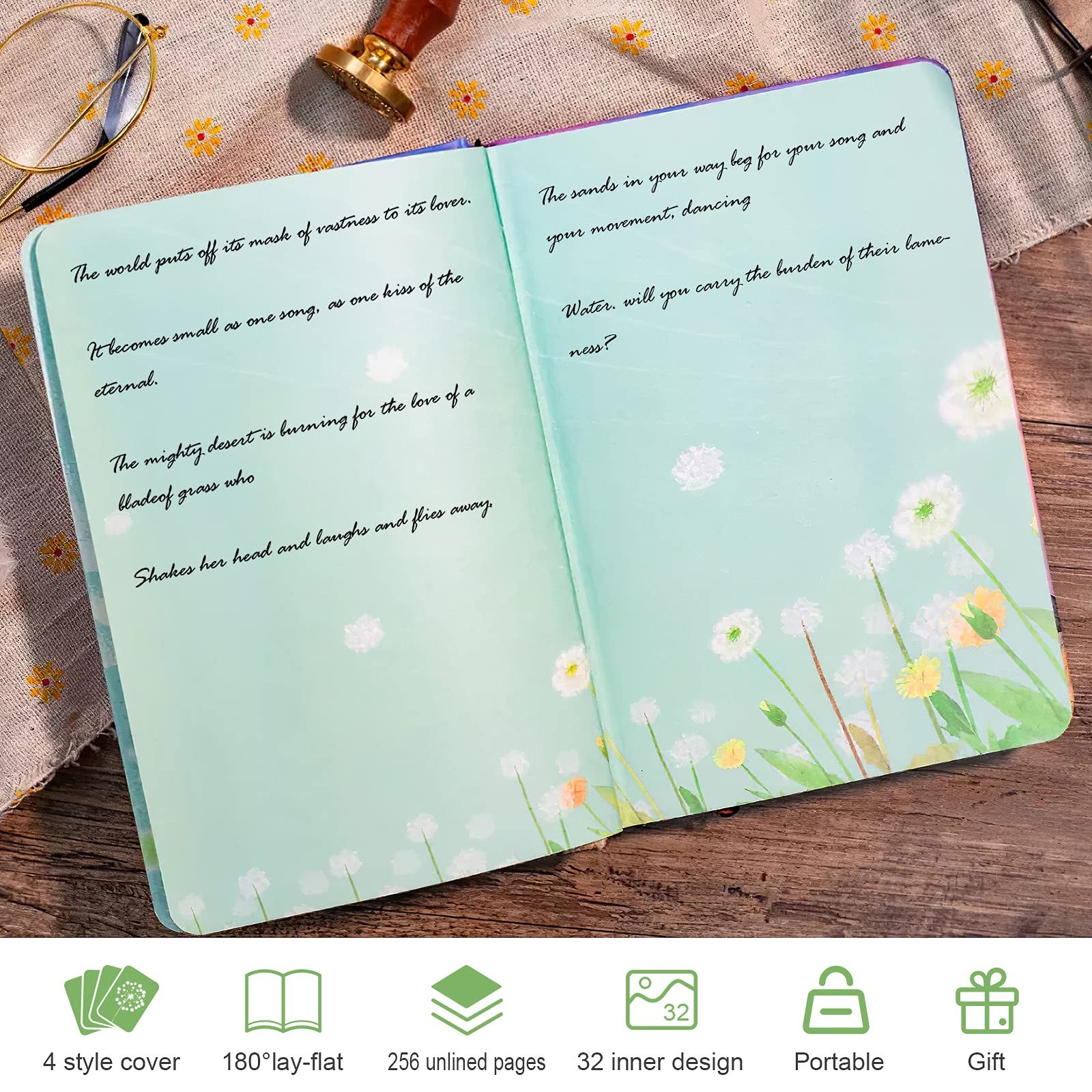 Asten Colorful Blank Journal, Writing Journal 5.1×7.5inch, Hello, Future