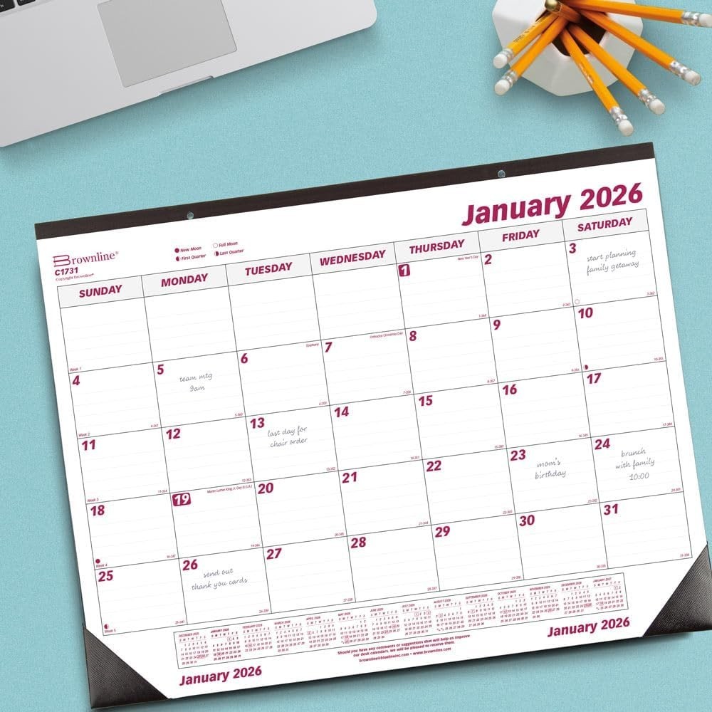2024 Calendar Home Office Monthly Desk Pad Calendar 17″x22″ Brownline C1731-24
