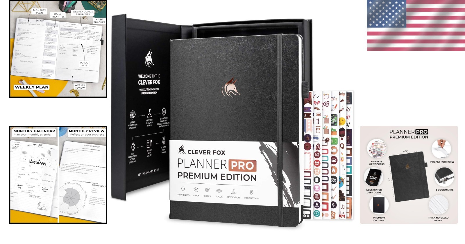Weekly & Monthly Planner – Silver Black A4 Edition