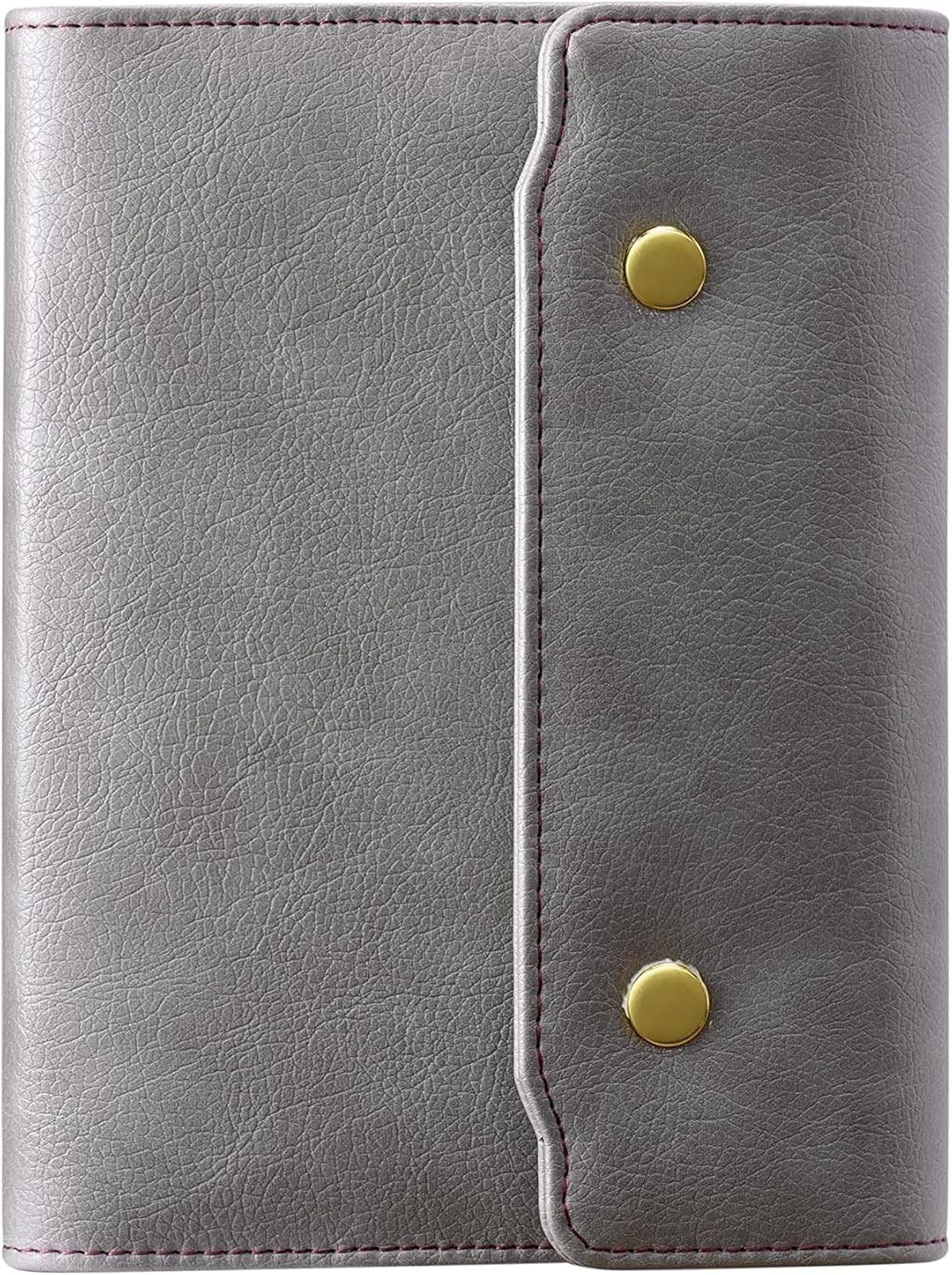 Tri-Fold Button Type Journal Travel Refillable Notebook Organizer A5/A6
