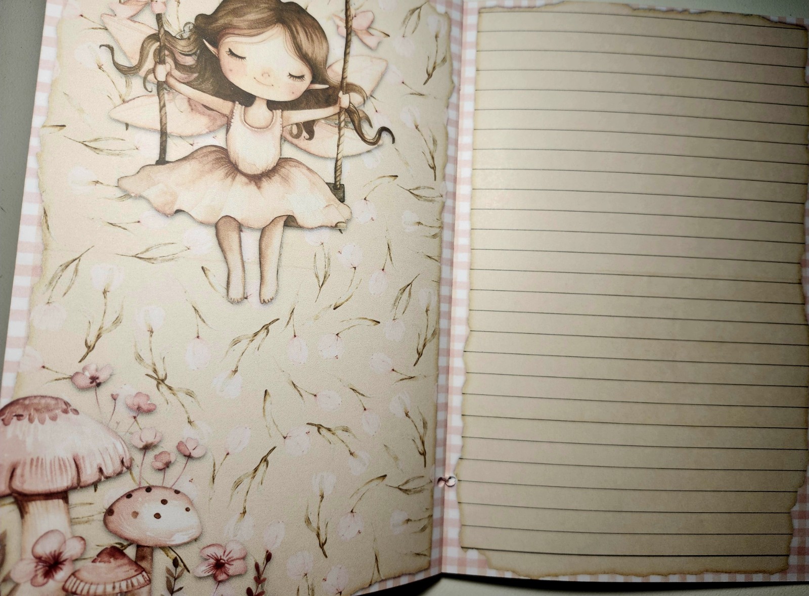 Junk Journal Booklet “UNICORNS & FAIRIES” Handmade Lg 8.5″x5.5″ 40pgs