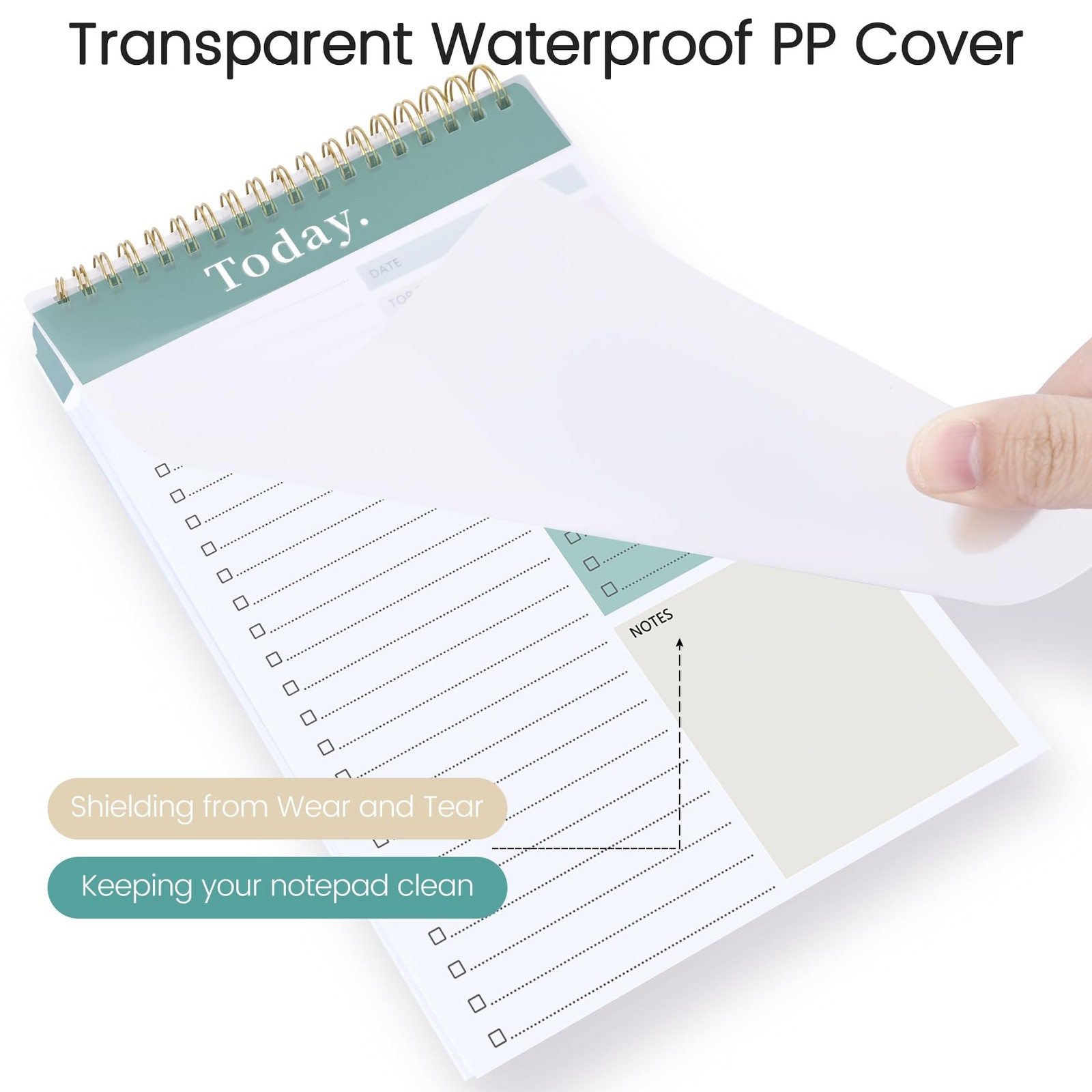 To Do List Notepad – Notebook for Work 6.5 x 9.8 inches, Green