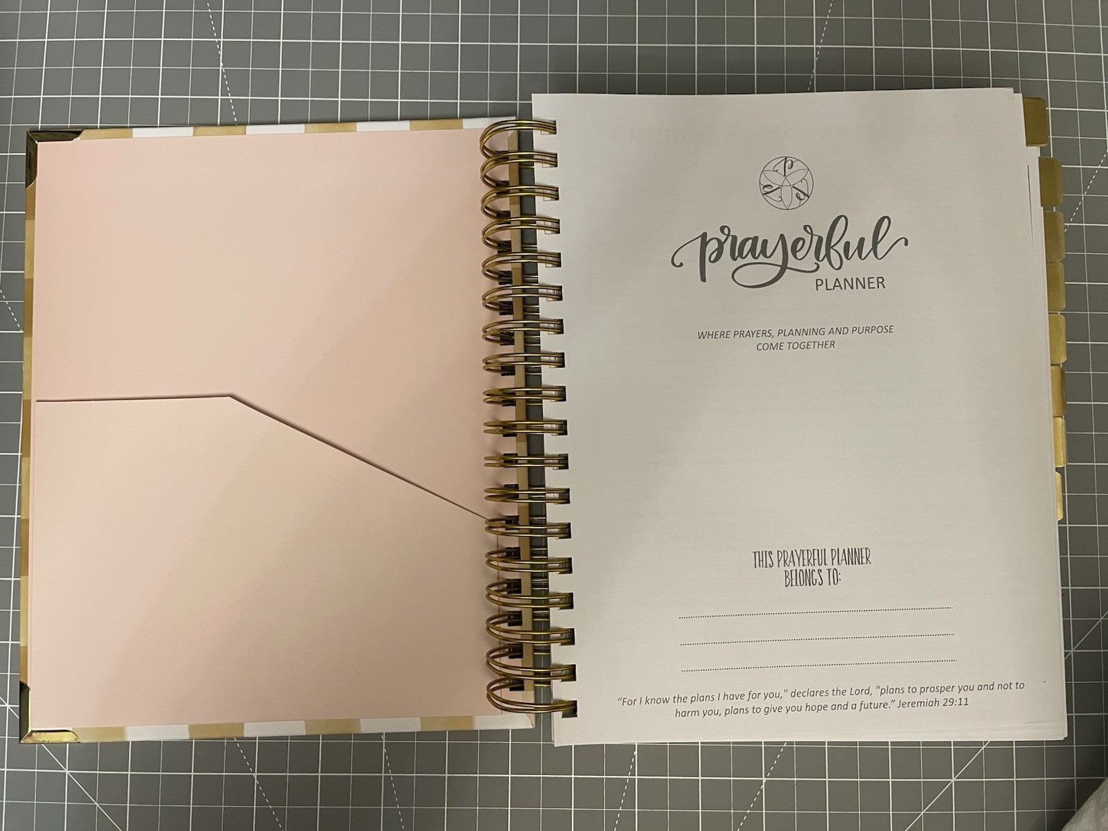 Prayerful Planner Undated Classic 7.5”x 9.5” Spiral Bound Yellow Gingham NIB