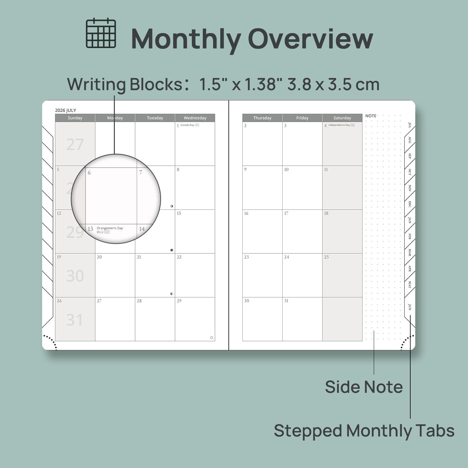 Weekly Planner 2026-2027 (Medium 6.5”X 8.5”) Academic Calendar (JUL.26 – JUN.2