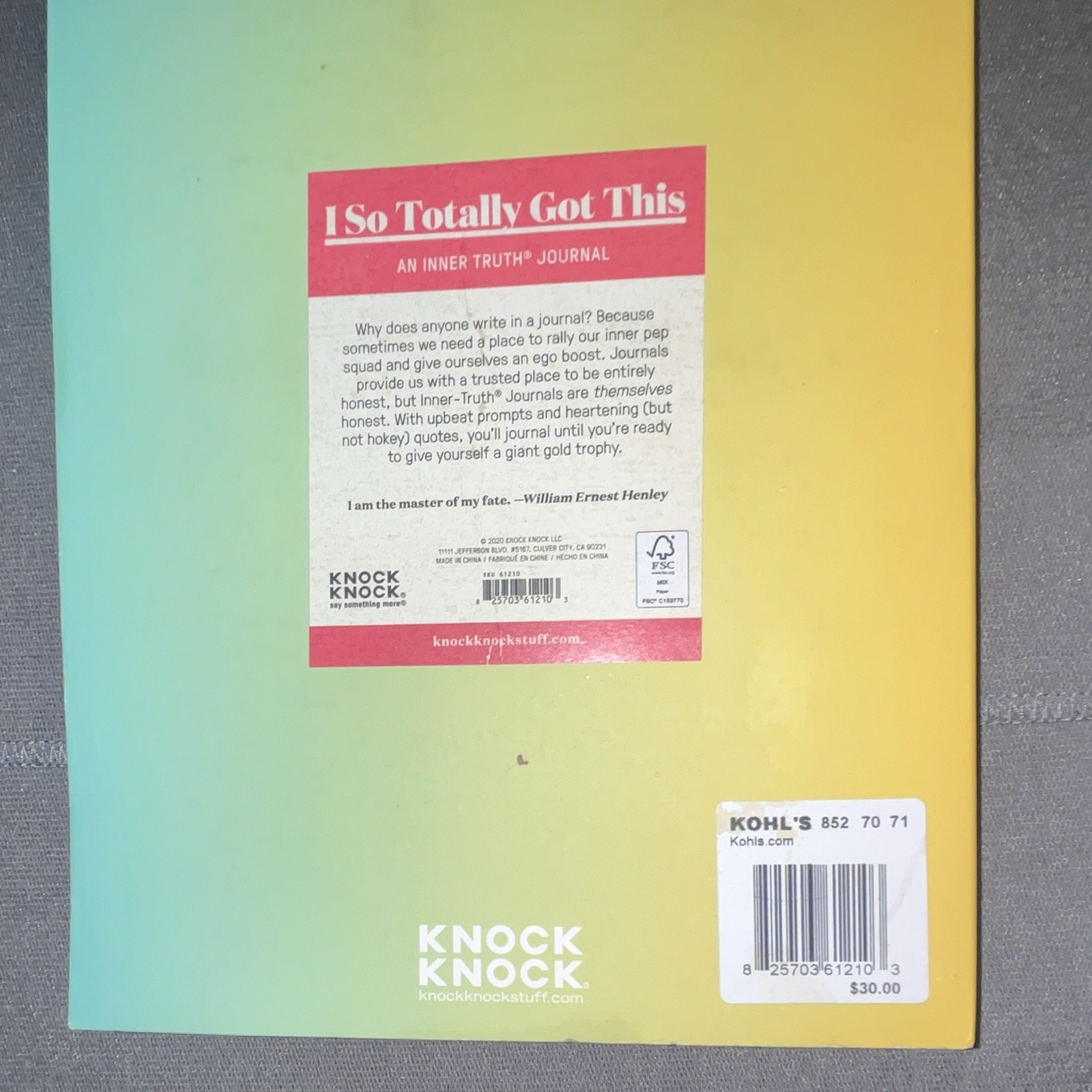 Knock Knock Inner Truth Journal ‘I So Totally Got This’ Cardboard Cover Diary
