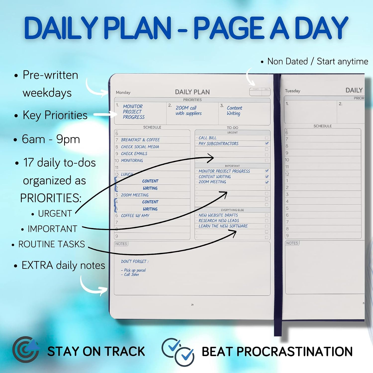 Work Planner for Business Project,Schedule & Goal Setting, Hourly